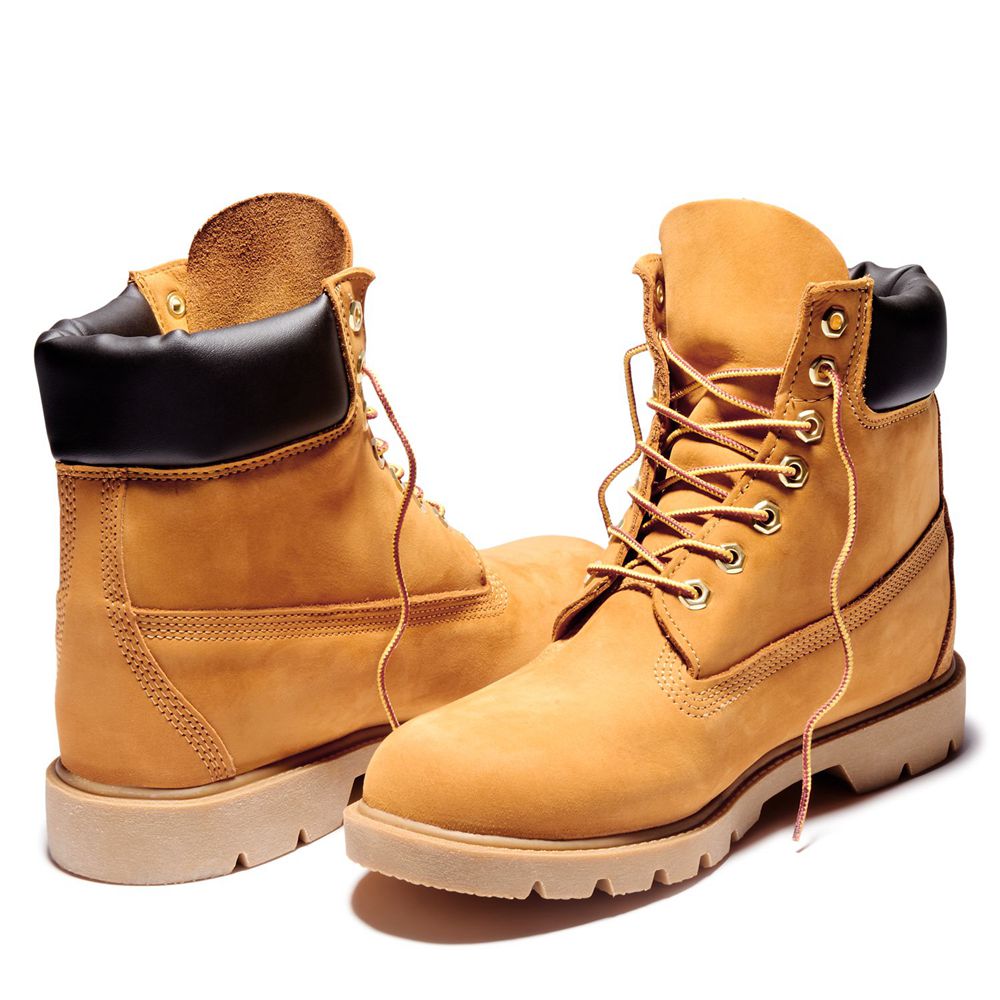 Timberland Μποτες Χιονιού Ανδρικα Καφε - 6-Inch Basic Waterproof W/Padded Collar - Greece 9462503-EG